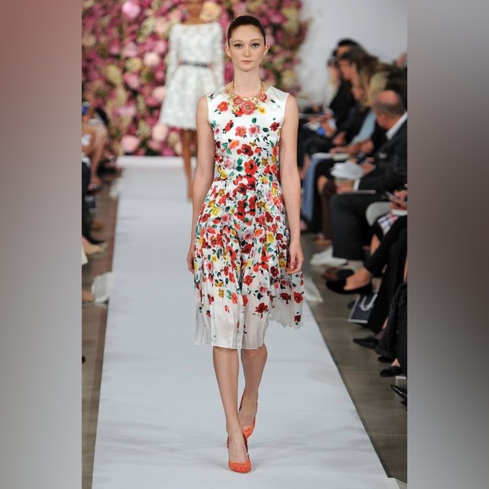 Oscar de la Renta English garden floral dress S/S 2015 size 4 - Picture 6 of 10